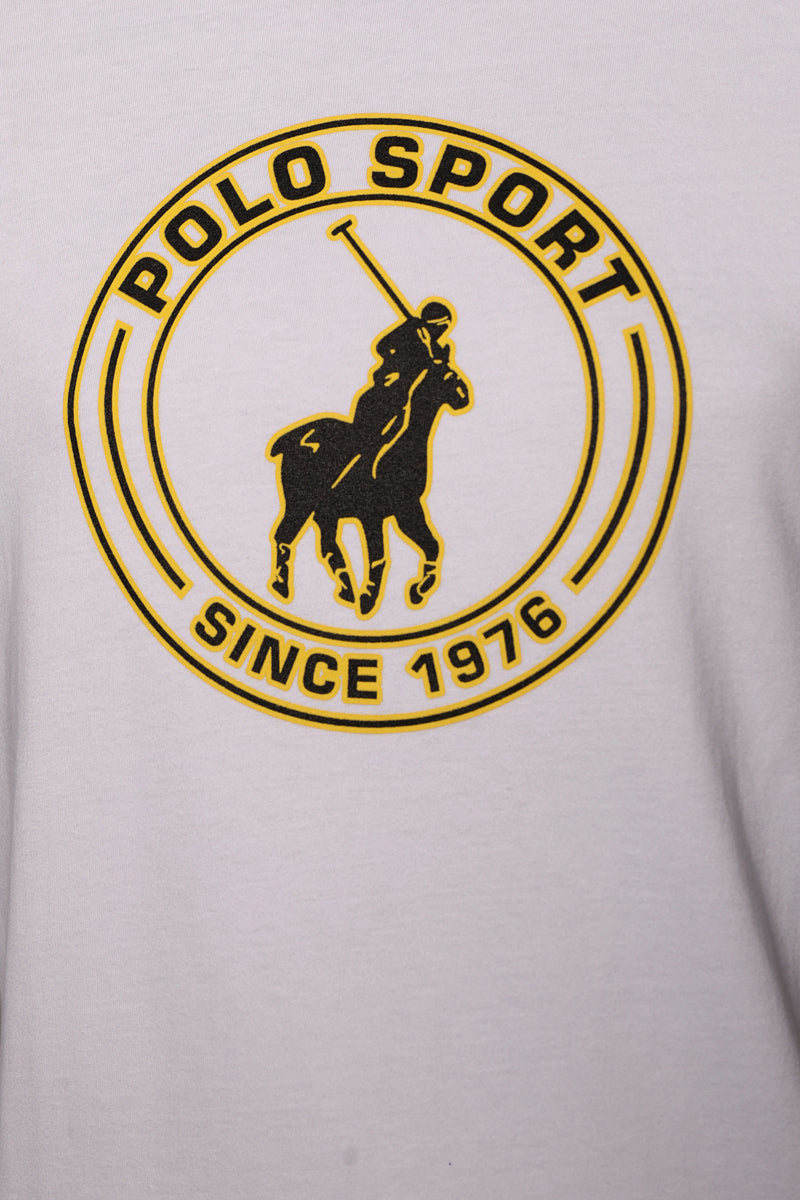 Polo T-Shirt Sport Block Logo White